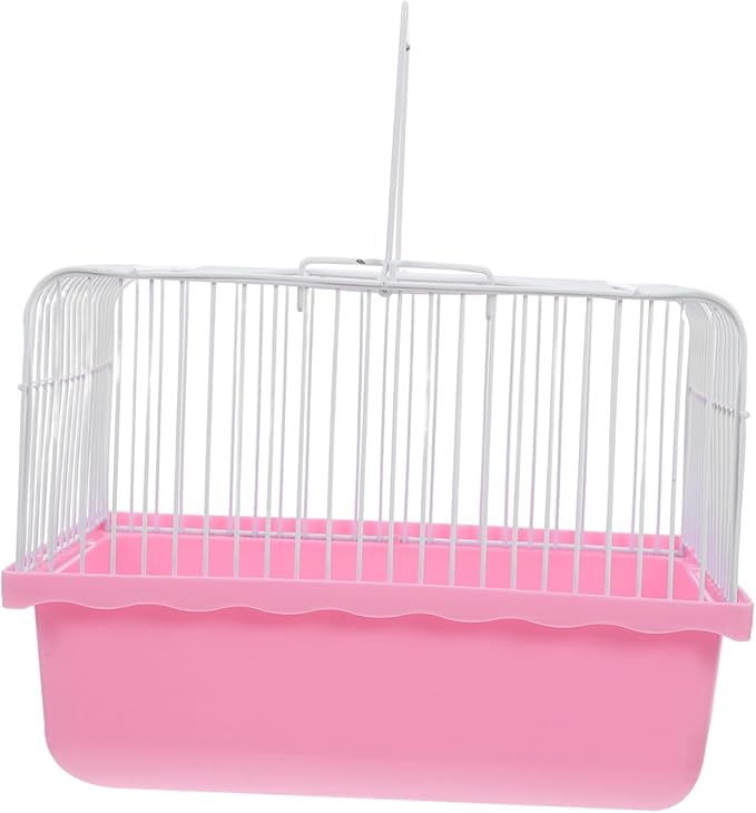 Yardwe Portable Bird Carrier Cage for Lovebirds and Parakeets Lightweight Plastic Travel Cage Transparent Window for Small Birds and Pets