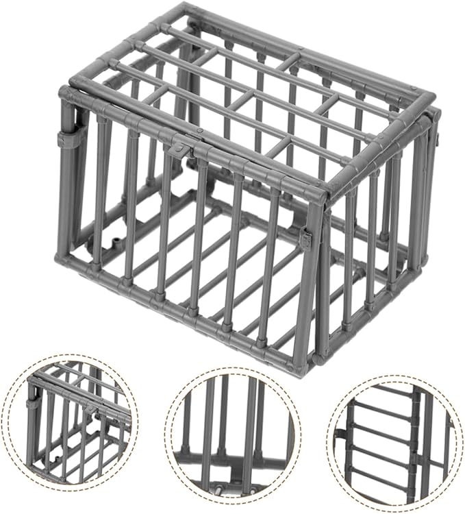 Mipcase 3pcs Mini Animal Pen Model Small Hamster Cage Birdcage Decor Rat Toy Guinea Pig Cage Accessory