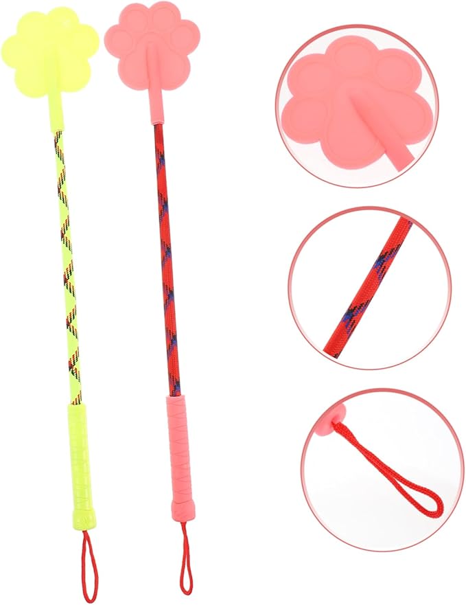 Kisangel 2Pcs Small Paw Shape Dog Training Flexible Rubber Pet Training Tool for Puppies Non Harmful Obedience Aid and Fitness in Pink and Purple