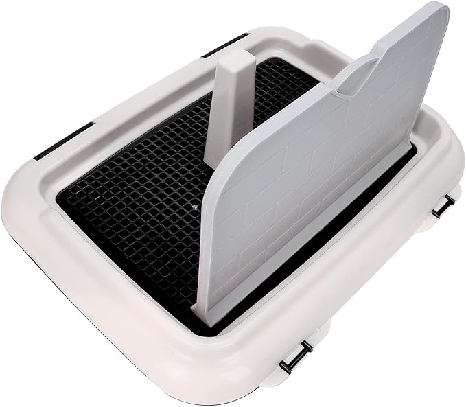 Dog Toilet Indoor Training Pad for Puppies, Leakproof Potty Tray for Cats, Scheduled Urination for Dog, Suitable for Small Pets, Made of HighQuality Plastic, 18.3 X 13.9 X 9.3in (Black)