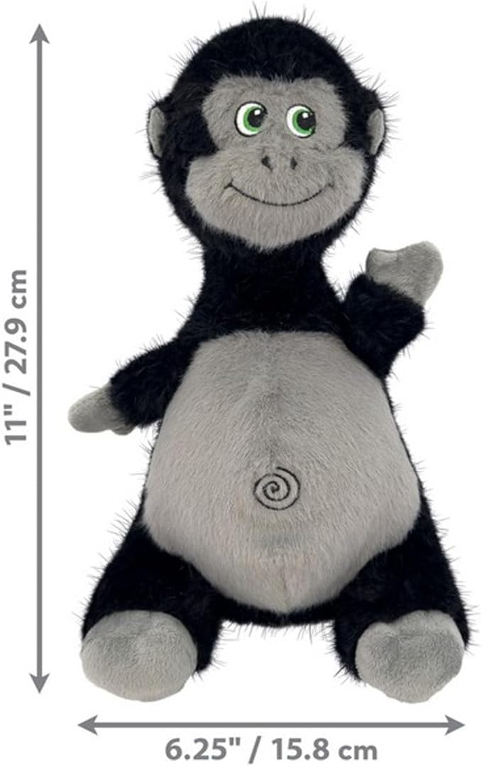 KONG Knots Belly - Soft Plush Exterior with Internal Skeleton Rope Ball and Squeaker (Gorilla)