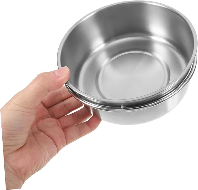 Stainless Steel Parrot Bowl with Clamp Holder Versatile Food Water Dish for Parakeets Lovebirds Conures and Cockatiels Nonslip Base for Stability and Reduced Mess Durable Bird Cage