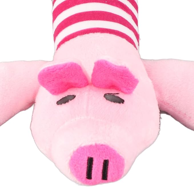 Cyrank Dog Toys, Cute Striped Animal Dog Squeaky Toys Dog Stuffed Animals Chew Toy with 4 Legs Soft Durable Plush Dog Toys for Pet Dog Cat(#3)