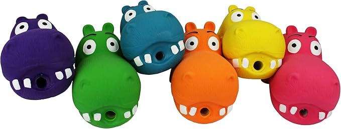 Multipet Latex Dog Squeaker Hippo Size:Pack of 2