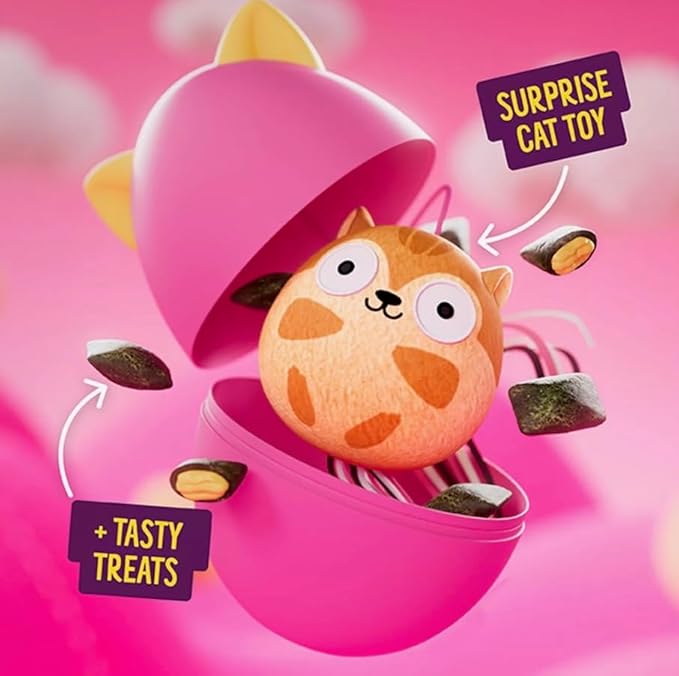 Bonkers Surprise Catnip Flavor Cat Treats with Cat Toy with Cat Spring Toys Bundle Pack!