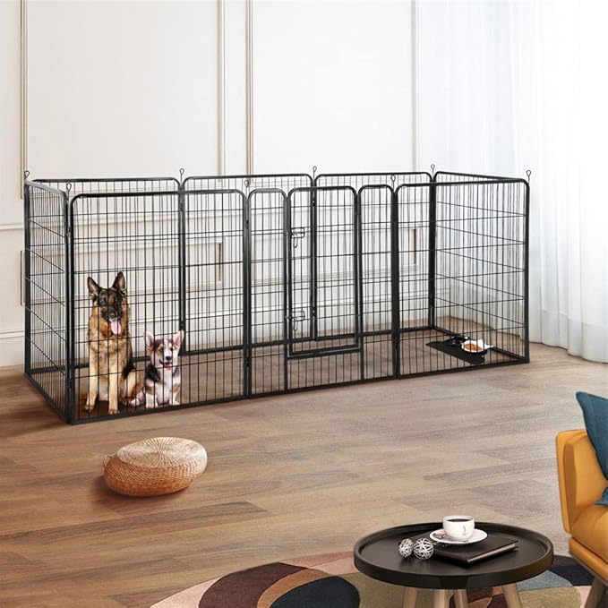 Topeakmart Dog Playpen Outdoor Puppy Exercise Pen Indoor Portable Pet Fence for Yard/RV Camping, 40 Inch 4 Panels