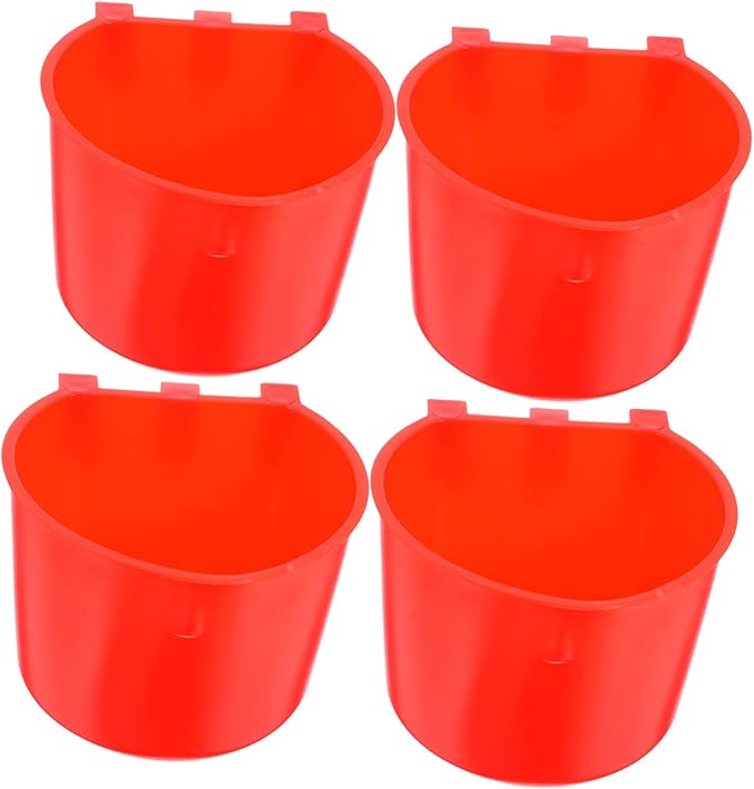 BESPORTBLE 4pcs Thickened Hanging Bird Cage Cups Removable Feeding Bowls for Small Animals Easy Install Watering Tool for and Birds Optimal Capacity