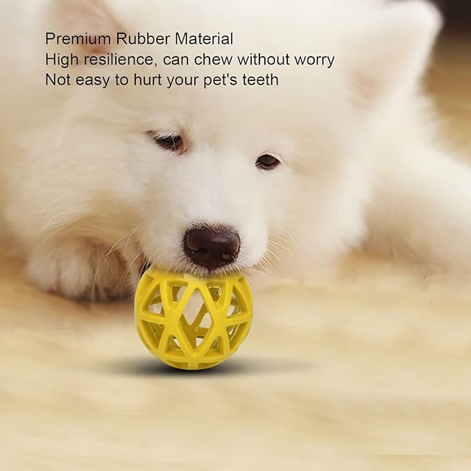 Asixxsix Hollow Dog Ball, Rubber Dog Toy Puzzle Ball Bite Dog Hollow Ball Toy Fun Interactive Chewing Pet Toy Ball, Lightweight and Portable Pet Toy for Dogs Cats Pets (L)