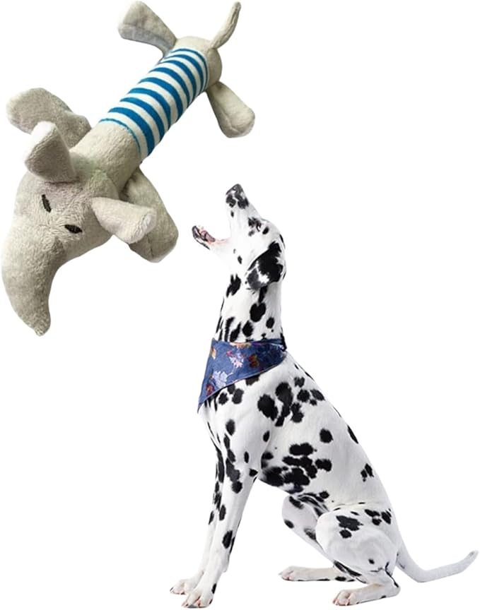 Cyrank Dog Toys, Cute Striped Animal Dog Squeaky Toys Dog Stuffed Animals Chew Toy with 4 Legs Soft Durable Plush Dog Toys for Pet Dog Cat(#2)
