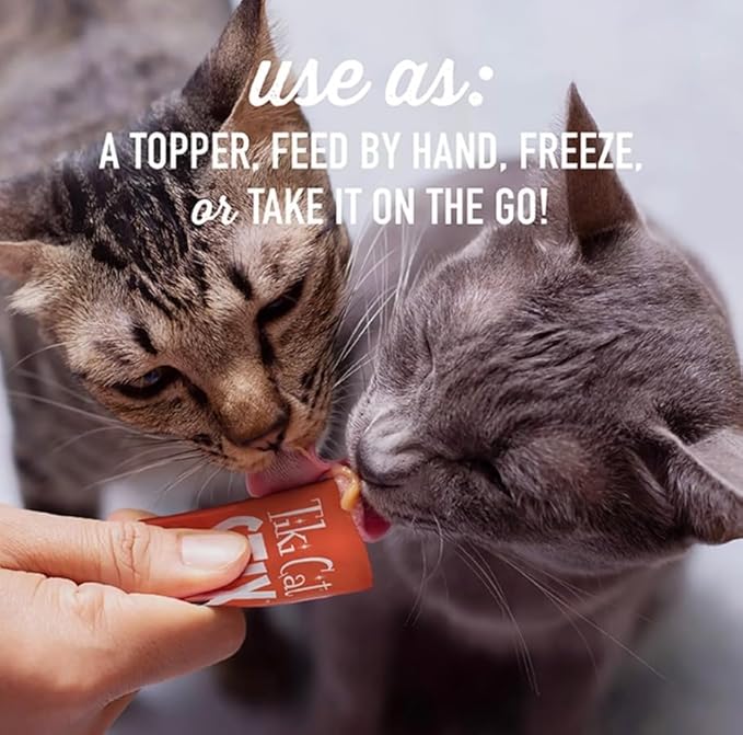 Tiki Cat Stix Wet Treats, Grain Free Lickable Smooth Mousse Blend with Salmon in Creamy Gravy 6 Stix in 1 Pouch (Pack of 2) with 1 Cat Pom Pom Ball Toy