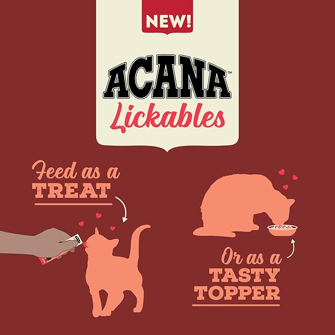 ACANA Lickables Cat Treats Salmon Recipe .5oz Tubes (5 Count) (Pack of 2)