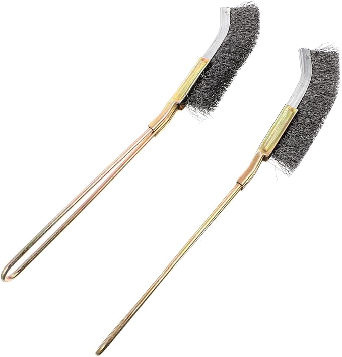 Abaodam 2pcs Bird Cage Cleaner Brushes Copper Handle Lightweight Pet Cage Cleaning Tool for Easy Maintenance of Birdcages