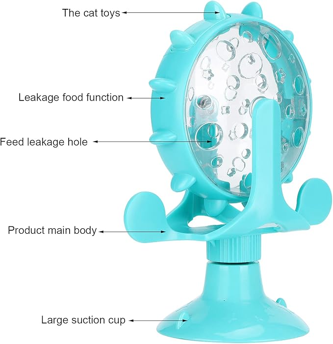 GLOGLOW Interactive Feeder – Adjustable Treat Dispensing Cat Toy, Slow Feeder for Digestion, BPA-Free Plastic, Lightweight & Dishwasher Safe, Blue
