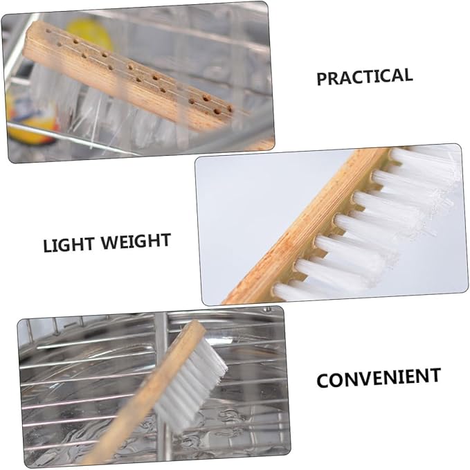 VANZACK 1pc Bird Cage Cleaning Brush Handle Tool for Easy Cleaning of Bird Cages and Bristle Material for Parrots Cockatiels and Other