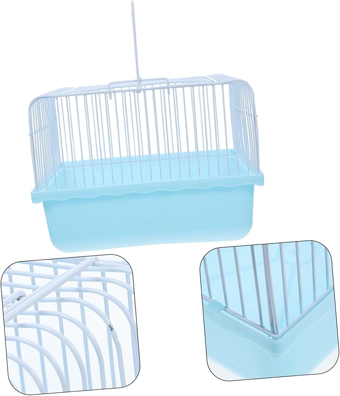 Milisten Bird Travel Cage for Small Pets Lightweight Portable Carrier for Lovebirds Parakeets Cockatiels Material Transparent Observation Window Versatile Indoor Travel Use