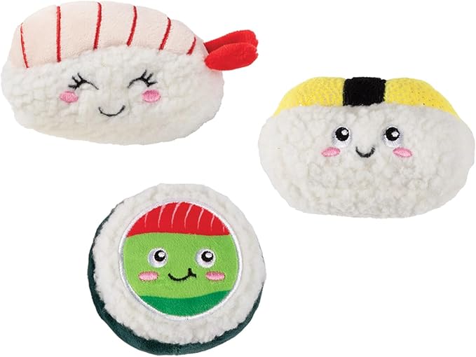 Fringe Studio Plush Dog Toy, 3 Pieces Set, Rice to Meet You, Pet Shop Collection (662178)
