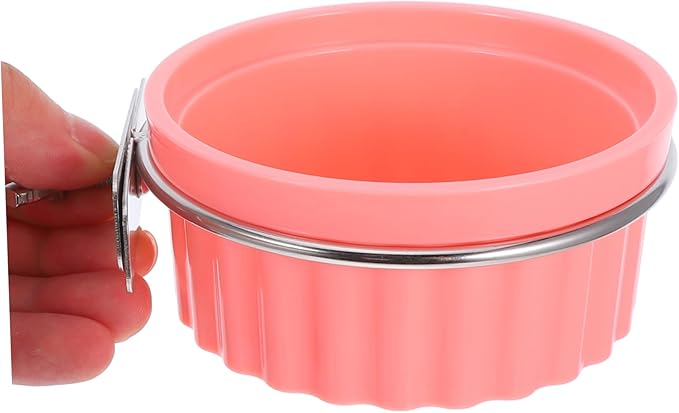 Toyvian Stainless Steel Parrot Food Bowl Hanging Feeder Dish for Small Pets Cats Dogs Birds Easy to Clean Nonslip Design Bird Cage Accessory