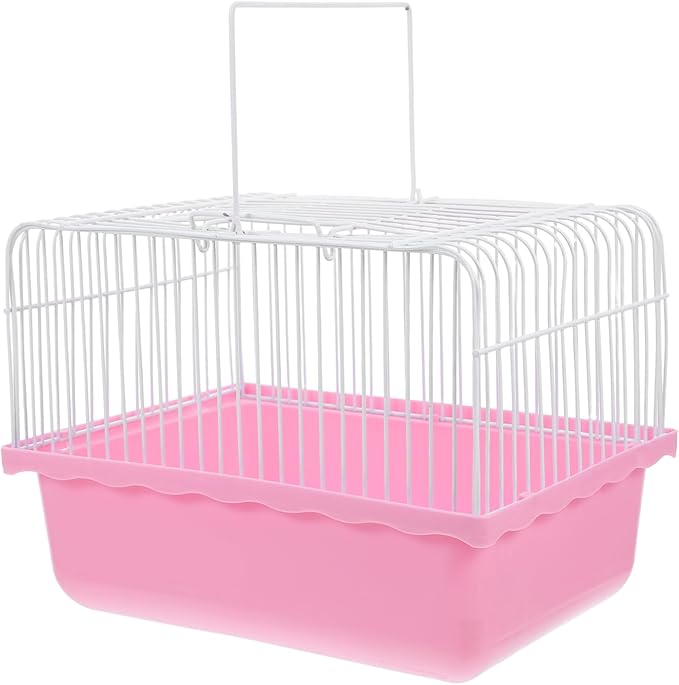 Mikikit Portable Pet Carrier Birdcage for Lovebirds Small Animals Lightweight Travel Cage with Transparent Window for Parrots Hamsters for Indoor Travel Use