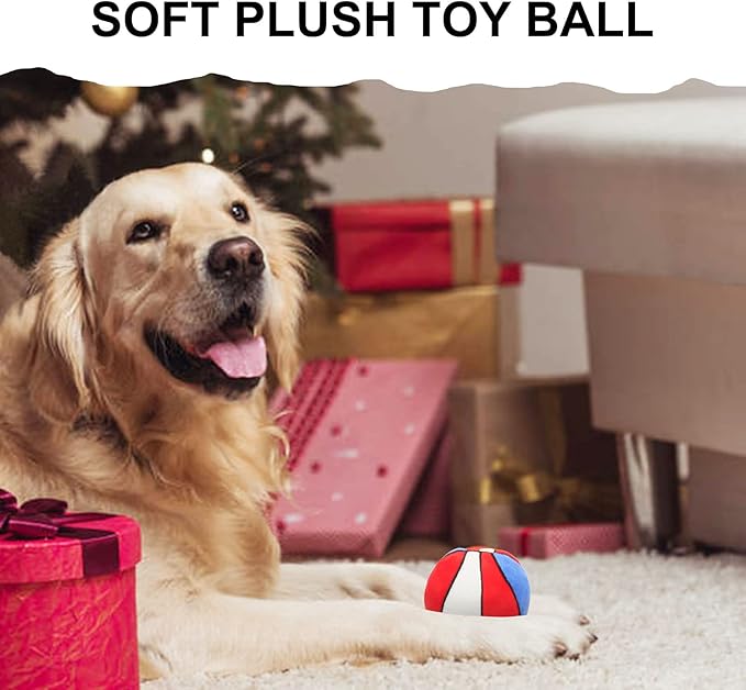 Dog Toys Balls - Chewable Plush Basketball for Dogs, Soft Pet Squeaky Ball Stuffed with Fluffy, Durable Indoor & Outdoor Dog Puzzle Toy, Birthday for Puppy Small Medium Breeds