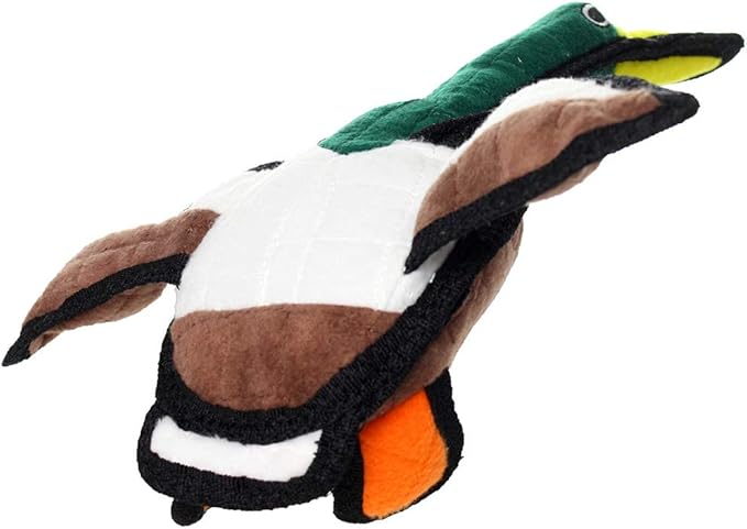 TUFFY - World's Tuffest Soft Dog Toy -Barnyard- Multiple Layers. Made Durable, Strong & Tough. Interactive Play (Tug, Toss & Fetch). Machine Washable & Floats. (Duck, Jr 2 Pack)