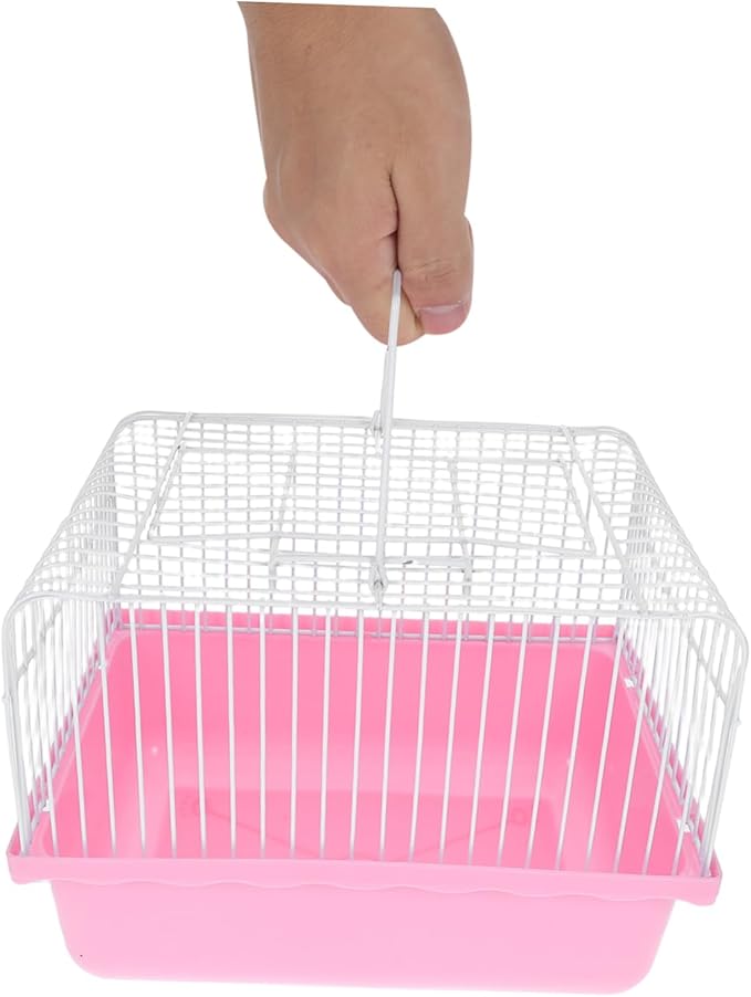 POPETPOP Lightweight Portable Birdcage for Small Animals Travel Friendly Design for Lovebirds and Parakeets Transparent Observation Window Versatile Indoor and Outdoor Use
