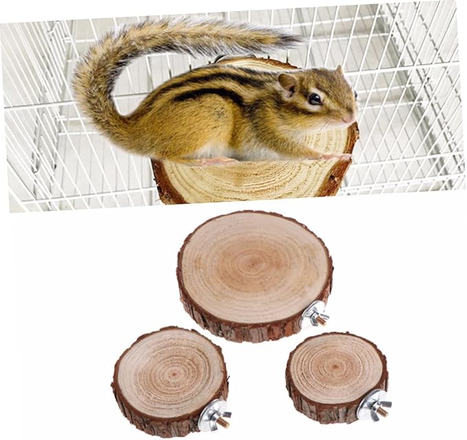 POPETPOP Parrot Jumping Platform Natural Wood Bird Perch Toy for Cockatiels Bird Cage Branch Perches and Stand Rack