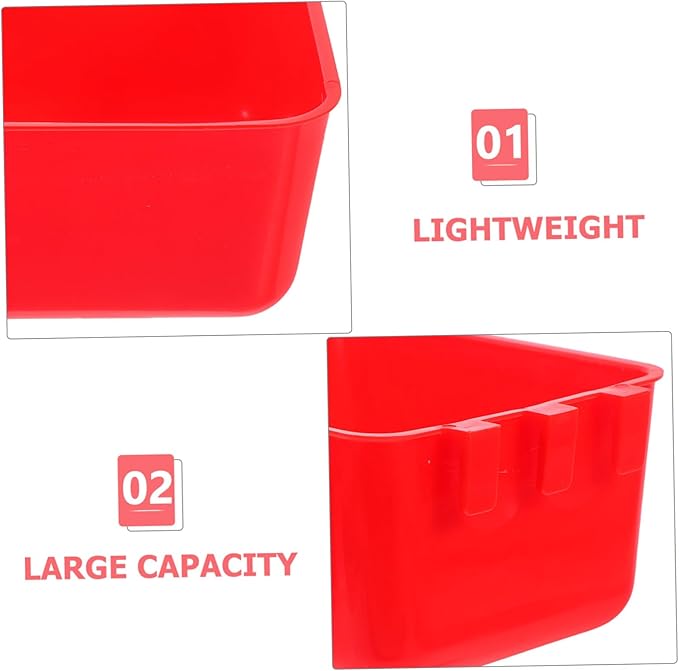 SUPVOX 4pcs Hanging Bird Cage Feeding Cups 12.5 * 9.5 * 6CM Sturdy Rabbit Water Bowl Chicken Coop Feeder PET Food and Water Bowls for Small Animals