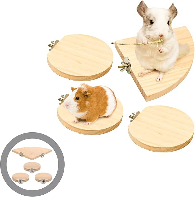 POPETPOP 4pcs Bird Platform for Parrots and Pets and Sturdy Hamster Plaything Creative Fan Shape for and Enrichment Activities