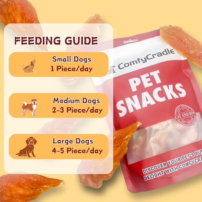 Chicken Jerky Dog Treats, Slow-Roasted Chewy Snacks for Training, for Medium & Large Dogs,Grain-Free, High-Protein Chewy Dog Training Treats, 3.53 Ounce