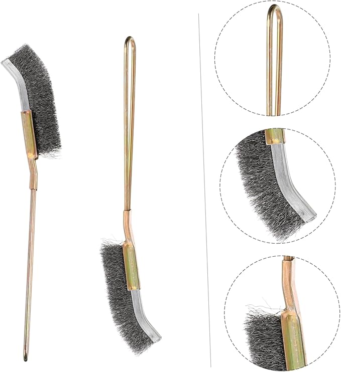 2pcs Wire Brush Cleaner for Bird Cages Copper Cleaning Brushes Handles Essential Pet Supplies for Maintenance