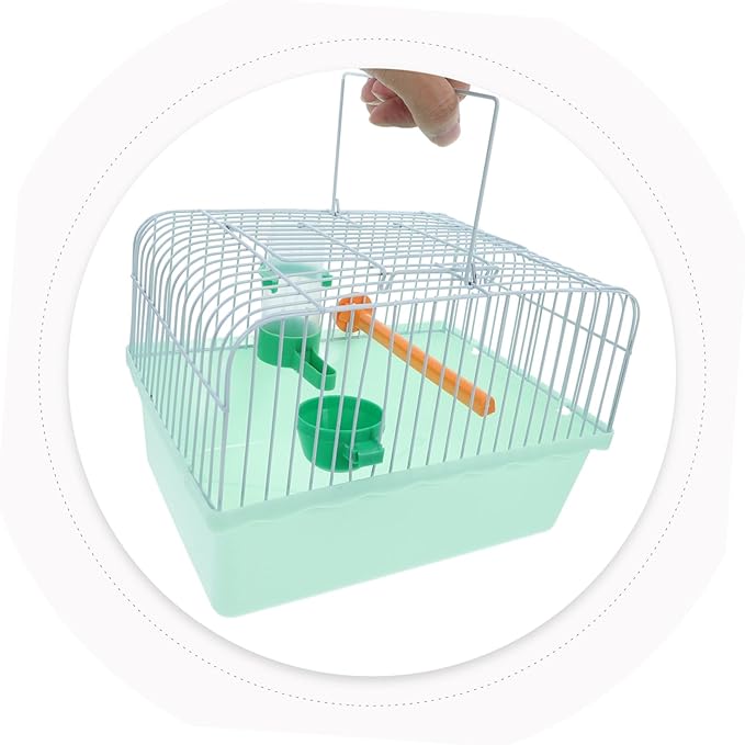 Portable Spacious Bird Carrier Cage for Parrots and Lovebirds with Perch Food Tray Water Dispenser Lightweight Abs Iron Carrier for Outdoor Use Random Color