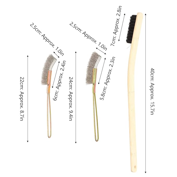 Bird Cage Cleaning Brush, Brushes Steel Long Handle Bird Cage Cleaning Tool Birdcage Accessory with 3 Size Options for Small Animal Enclosures Brush, Wood