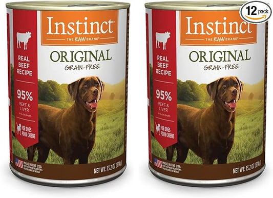 Instinct Original Wet Dog Food,Grain Free Recipe - Real Beef,13.2 Ounce,(Pack of 12)