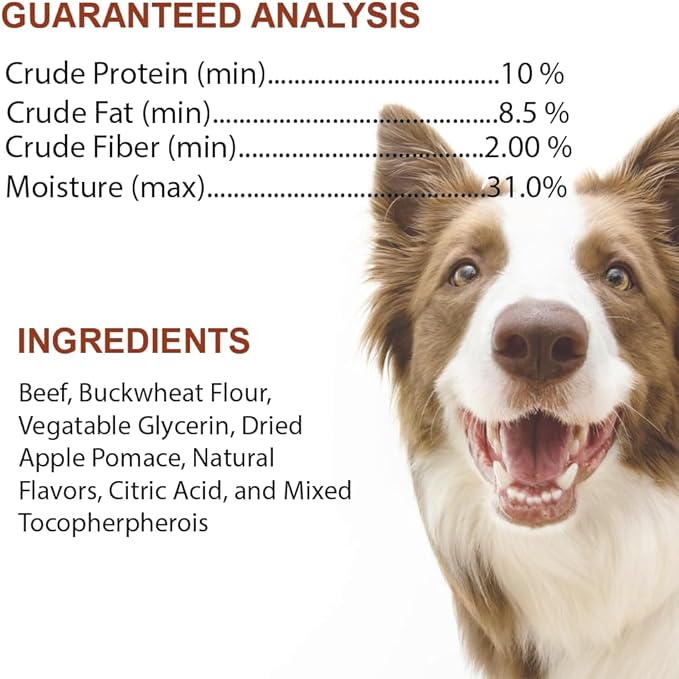 Soft & Chewy Training Treats for Dogs, Bite Size Reward Treats for Training & Positive Reinforcement, Grain Free Dog Treats Made with Real Beef, Hickory Smoked Beef Flavor, 6 Pack (4 oz Each)