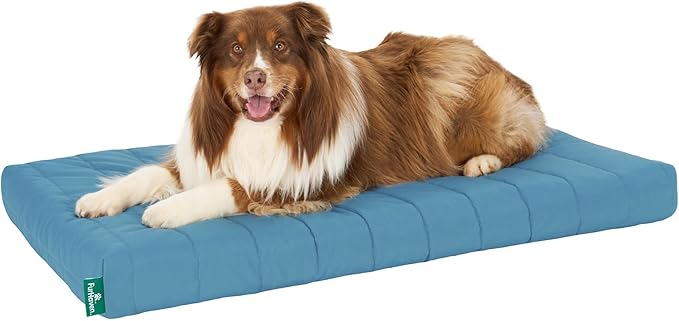 Furhaven Orthopedic Dog Bed – Puffy Quilted Foam Mattress with Removable Washable Cover, Soft & Supportive for Kennels & Crates - X-Large, Lagoon