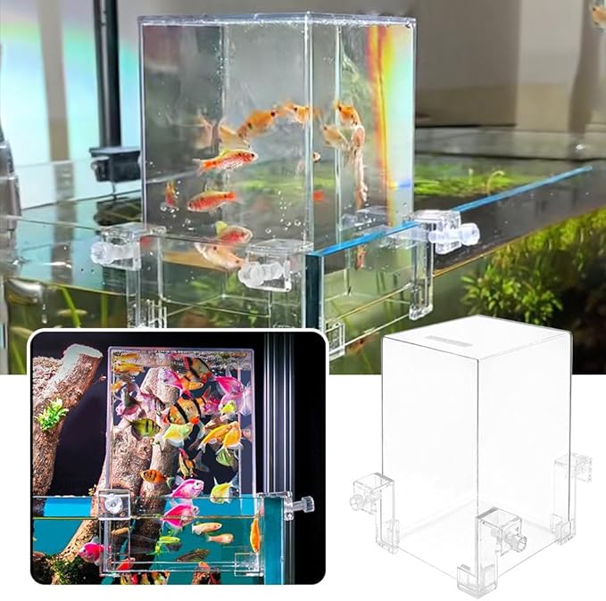 Fish Elevator Inverted Aquarium, Transparent Acrylic Fish Tank, Auto-Refill Water Level Maintenance, Suspended Fish Tank for Aquatic Pets