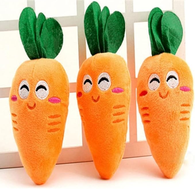 1Pc Orange Carrot Dog Toys, Cute Carrot Plush Chew Squeaker Sound Pet Puppy Supplies Plush Dog and Cat Toys with Multi-Squeaks, Carrot Dog Toy(This product is not suitable for children under 12)