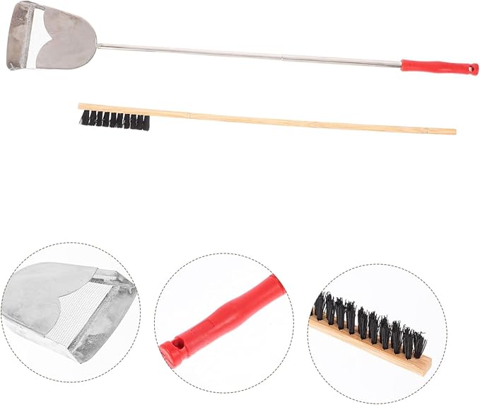 ibasenice 2-Piece Bird Cage Cleaning Brush and Droppings Shovel Set Cleaning Tools for Small PET Cages Bird Feeders and Reptile Enclosures