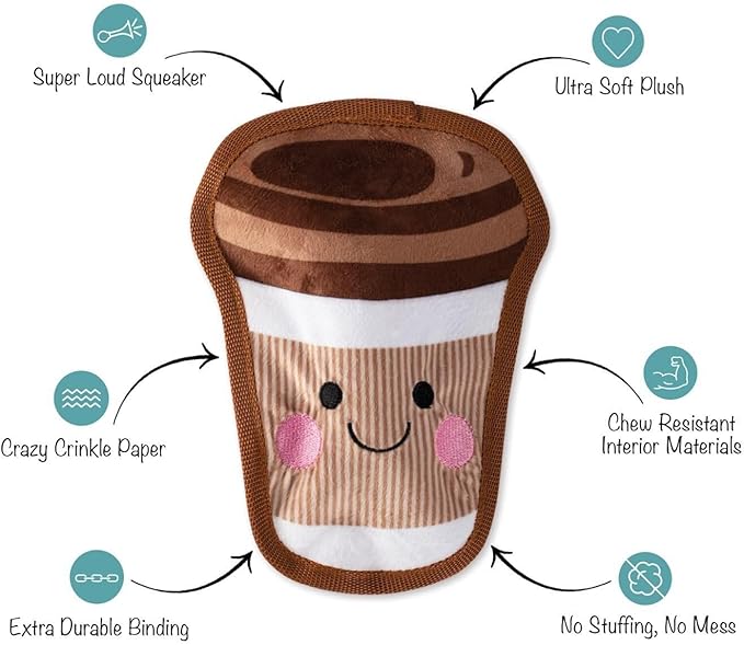 Fringe Studio Squeaker Pet Toy, Coffee (729006)
