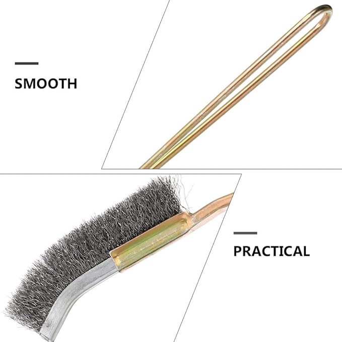 Angoily Bird Cage Brush 2-Pack Long Handle Cleaning Brush for Pet Cage Accessories with Wire Bristles for Stubborn Stain Removal and Daily Grooming