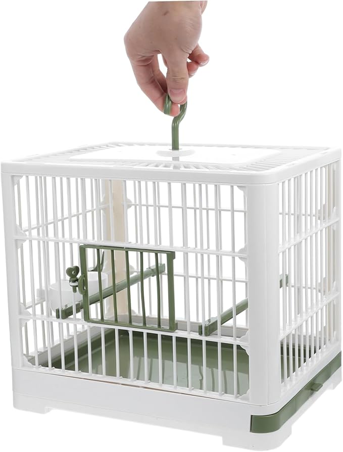 Hemoton Portable Bird Travel Cage for Parrots Compact Foldable Carrier with Stand for Parakeets and Small Birds Easy to Breathable Design with Ventilation