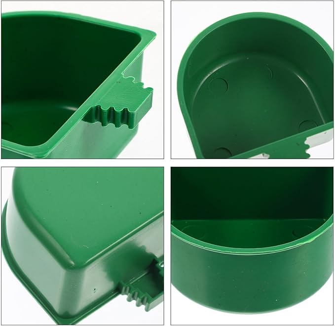 Tofficu 20pcs Bird Cage Food Bowls with Quick-Lock Clips Washable Metal Bird Food Holders for Parrot and Small Animals Universal Feeder and Rabbit Cages