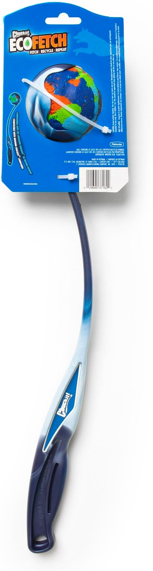 Chuckit! EcoFetch Dog Ball Launcher - 18" with Medium (2.5") Dog Fetch Ball Thrower, for Dogs 20-60 Pounds, Made in USA