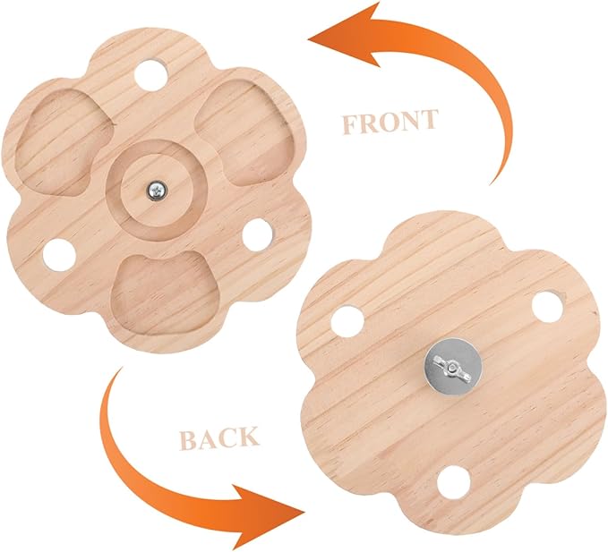 Kisangel Chinchilla Chew Toy with Flower Design Interactive Rotation Wheel for Small Pets Rabbit Bird Cage Accessory for Exercise and Enrichment Easy to Assemble and Multi-Purpose