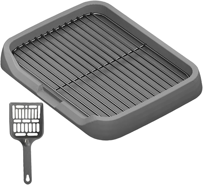 Dog Toilet, Indoor Potty Tray Pet Litter Pan, Puppy Potty Tray, Potty Trainer Puppy Pee Pad for Small Medium Large Dogs, Gray