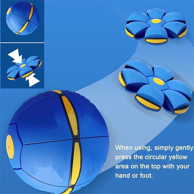 Dual-Form Magic & Flying Saucer - Switchable Bouncing Ball Toy with 6 LED Lights, Bouncing Ball Toy, Magic Balls, Automatic Rotating Rolling Balls Toys for Indoor