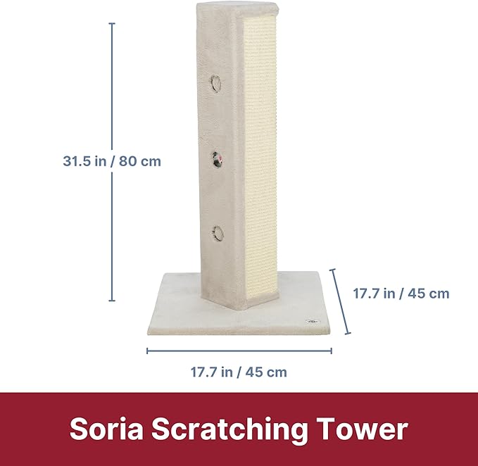 TRIXIE Soria Scratching Column Grey Cat Furniture, 31.5" H
