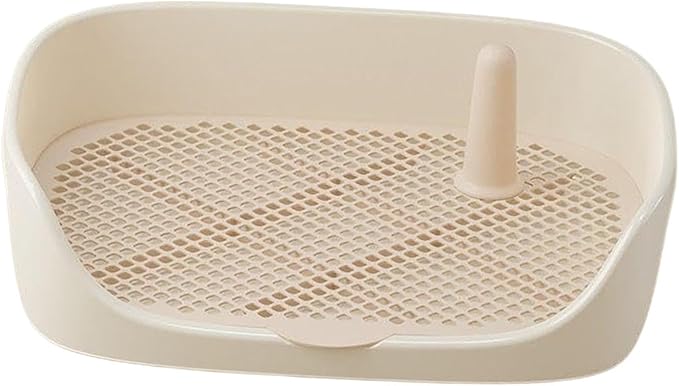 Litter Tray Pet Kitten Toilet Training Potty Pet Litter Pan Portable Design Anti Splashing Function Suitable for Small Animal Indoor Outdoor, Beige 48x37x13cm