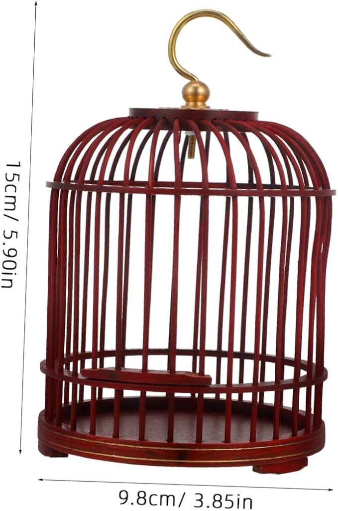 VICASKY Hanging Bird Cage Decorative Retro Birdcage with for Parrots and Small Birds for Home Decor and with Lock Buckle
