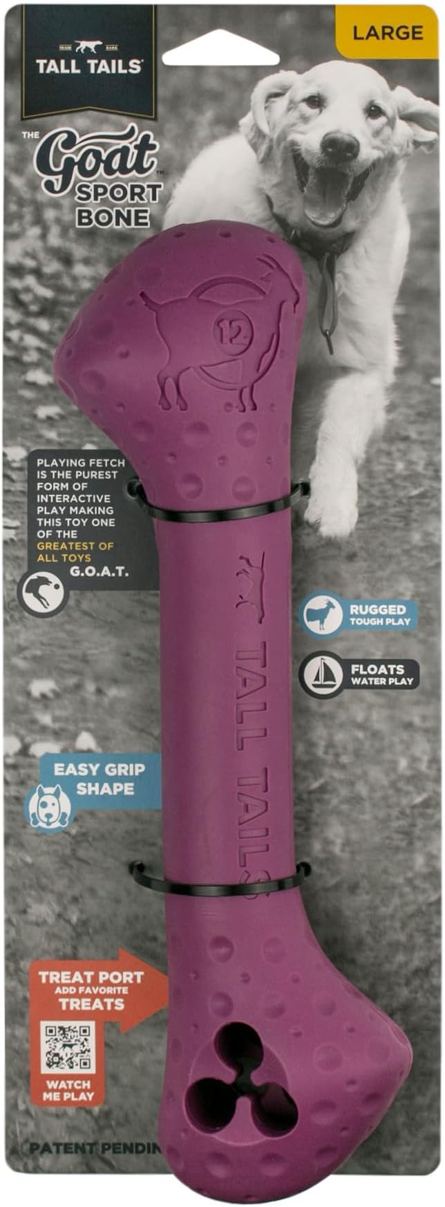 Tall Tails G.O.A.T. Greatest of All Toys Sport Fetch Bone Toy for Dogs, Large